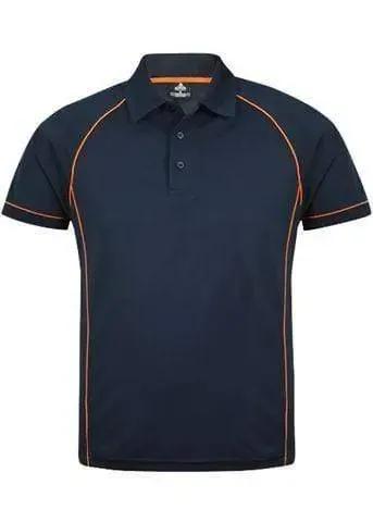 Aussie Pacific Men's Endeavour Work Polo Shirt 1310 Casual Wear Aussie Pacific Navy/Fluro Orange S
